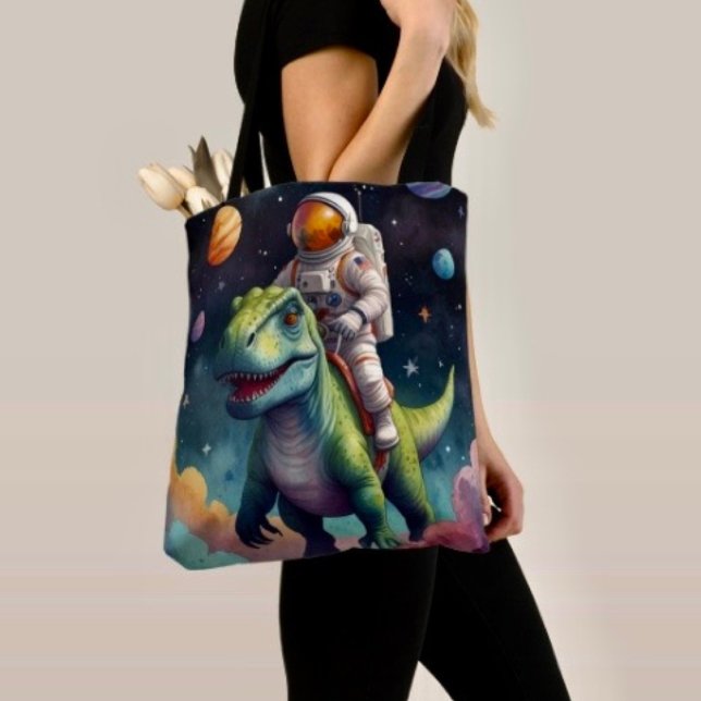 Tote Bag Petits Aliens Multi-Couleurs dans l'Espace (Tote Bag — 100% polyester, black laminated lining 100% cotton web hand. Made in the USA.
)