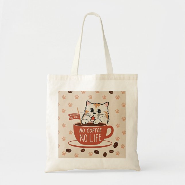 Tote Bag Petits empreintes de pattes de chat et haricots de (Devant)