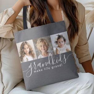 Tote Bag Petits-enfants font la vie Grand 3 Photo Collage G