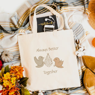 Tote Bag Petits oiseaux beiges à Feeder - Better Together.