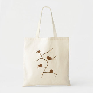 Tote Bag Petits oiseaux marrons. 茶 色 の 小 鳥 達