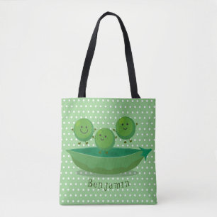 Tote Bag Petits pois sauteurs en pod dessin animé illustrat