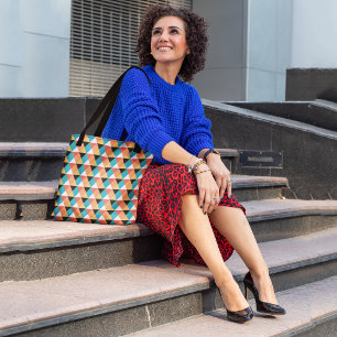 Tote Bag Petits triangles multicolores