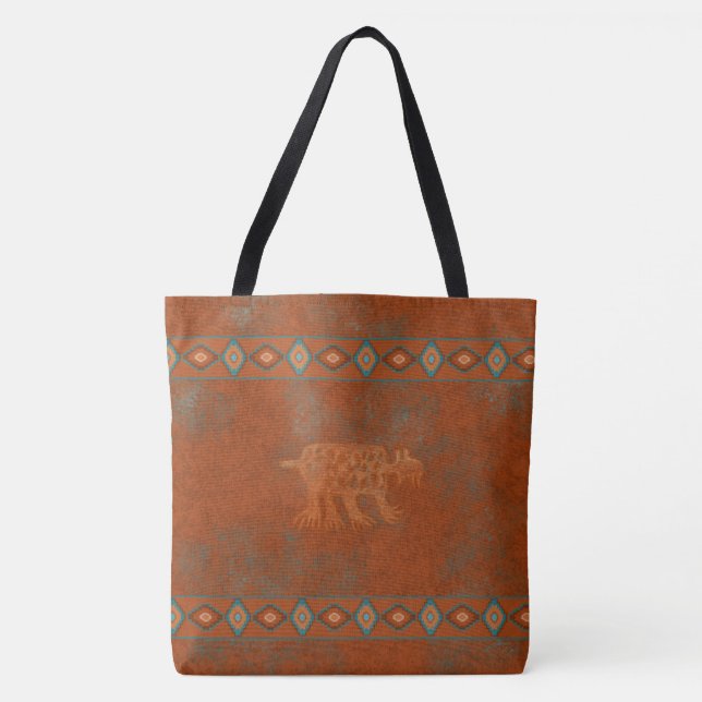Tote Bag Pétroglyphe de lynx des canyons du Sud-Ouest (Devant)