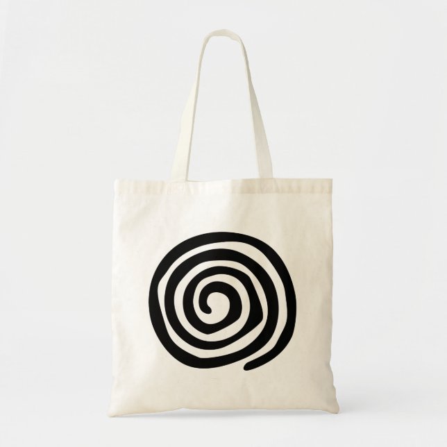 Tote Bag Petroglyphe en spirale tribale art tribal (Devant)