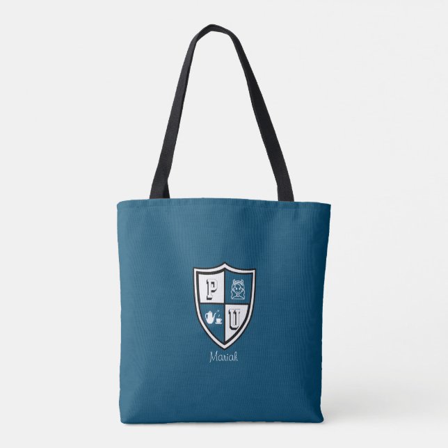 Tote Bag Petty University Alum grad bleu personnalisé drôle (Dos)