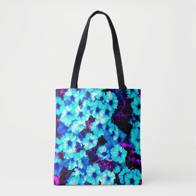 Tote Bag Pétunias bleu clair (Devant)
