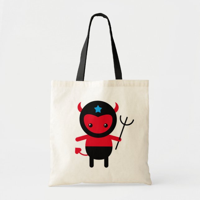 Tote Bag Peu de diable de Ninja de kawaii (Devant)