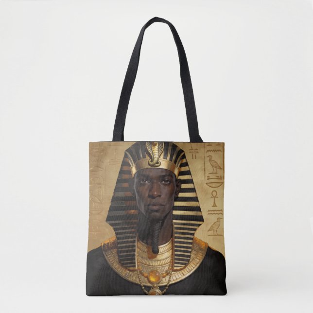 Tote Bag Pharaoh Energy — Ancient African King Modern Art (Devant)