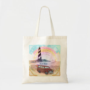 Tote Bag Phare Arc-en-ciel Orageux