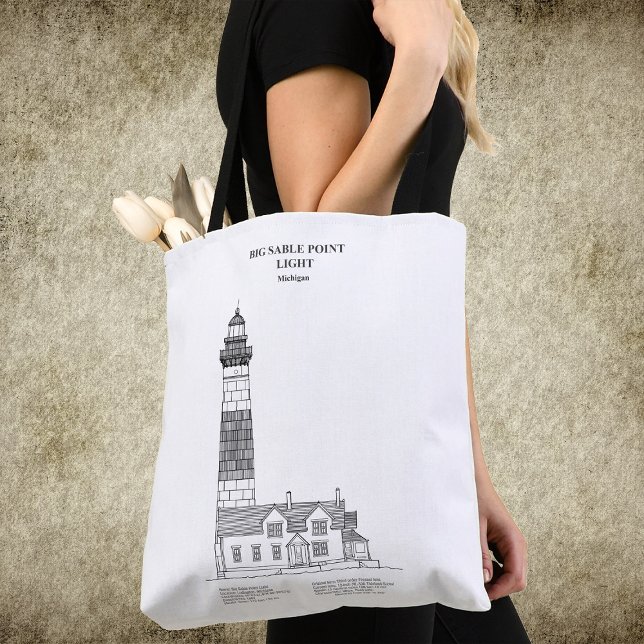 Tote Bag Phare de Big Sable Point - Michigan - BD (Big Sable Point Lighthouse - Michigan - BD. Tote Bag)