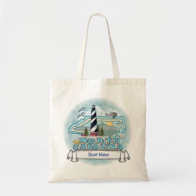 Tote Bag Phare de la Caroline du Nord (Devant)