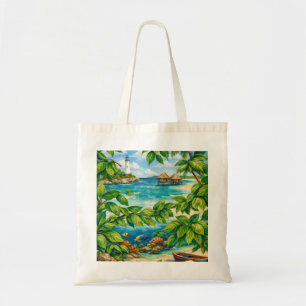 Tote Bag Phare de la plage tropicale de San Andrés et récif