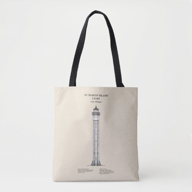 Tote Bag Phare de l'île St Martin - Michigan - SBD (Devant)