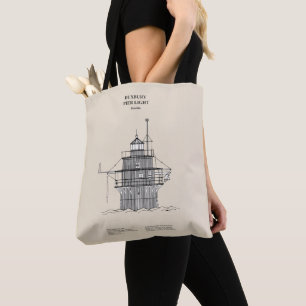 Tote Bag Phare lumineux de Duxbury Pier - Massachusetts - S