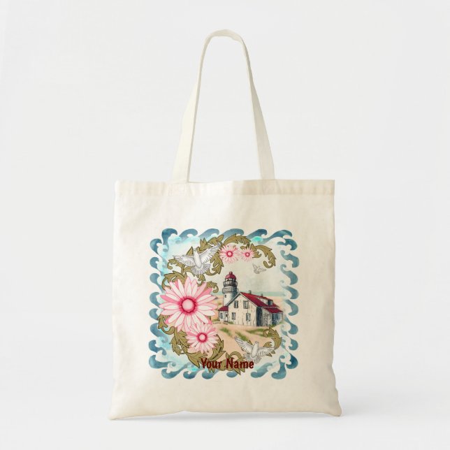 Tote Bag Phare Pink Daisy  (Devant)