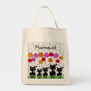 Tote Bag Pharmacien avec abréviations Rx et chats