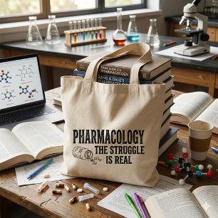 Tote Bag Pharmacologie Le Combat Est Réel Funny Pharmacie