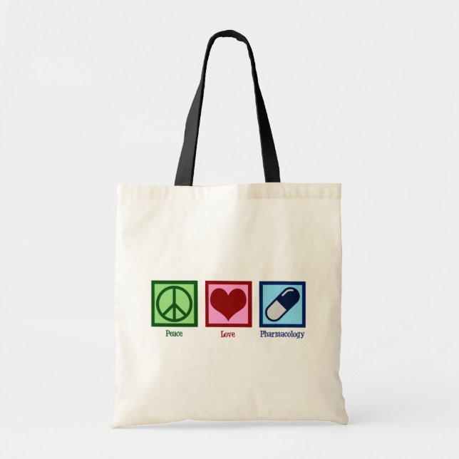 Tote Bag Pharmocologue Paix Amour Pharmocologie (Devant)
