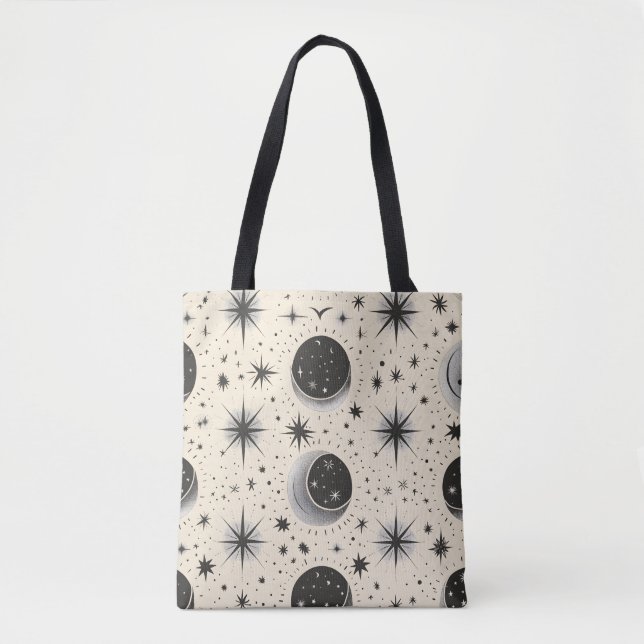 Tote Bag phases lunaires célestes (Devant)