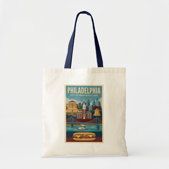 Tote Bag Philadelphia Pennsylvania Culture Illustration Art (Devant)