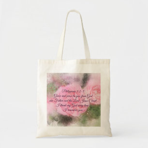 Tote Bag Philippiens 1:2-3 Grace et Paix à vous Écriture