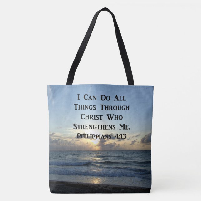 TOTE BAG PHILIPPIENS INSPIRANTS 4:13 SCRIPTURE VERSE (Devant)