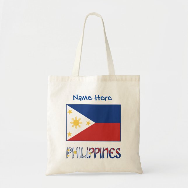 Tote Bag Philippines et drapeau philippin personnalisés  (Devant)