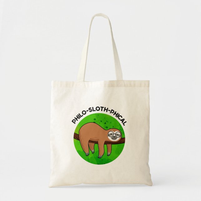 Tote Bag Philo-sloth-phical Funny Animal Sloth Pun (Devant)