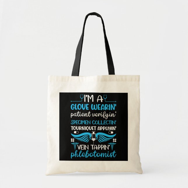 Tote Bag Phlebotomiste Phlebotomie Technicien Funny Nurse (Devant)