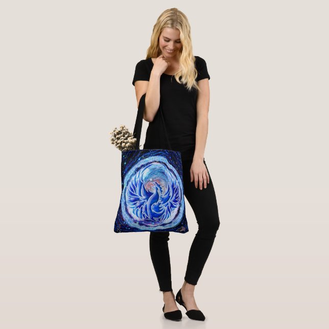 Tote Bag Phoenix bleu (Sur le modèle)