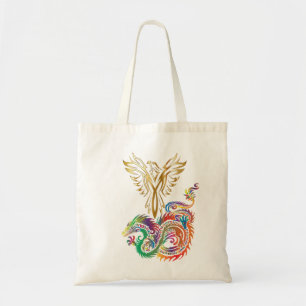 Tote Bag Phoenix et le Dragon Oriental Ying Yang Design