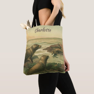 Tote Bag Phoques léopards, Animaux aquatiques Vintages Vie 