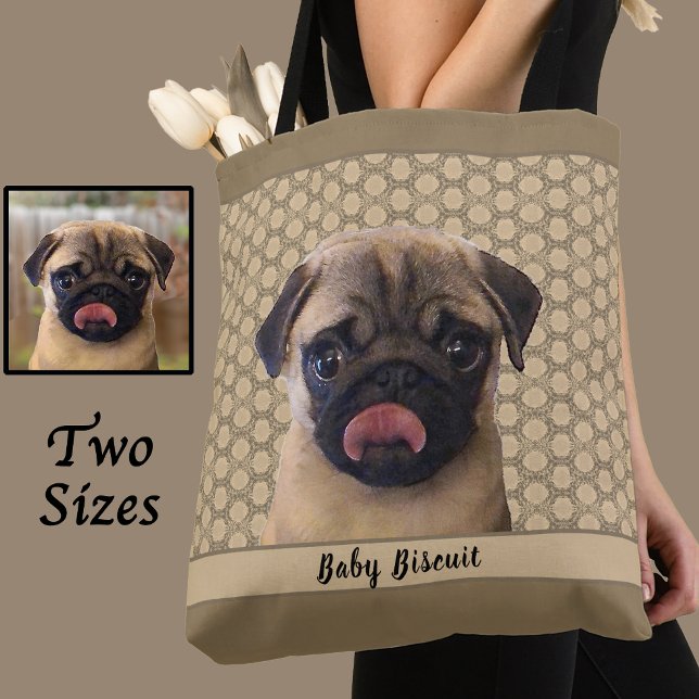 Tote Bag  Photo and Name Custom Pet Portrait for Dog Lovers (Créateur téléchargé)