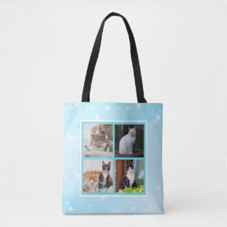 Tote Bag Photo bleue Pastel personnalisé