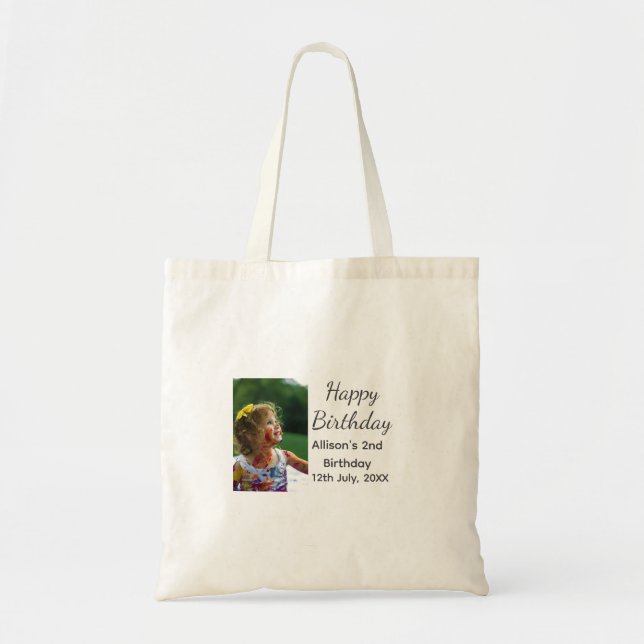 Tote Bag Photo classique moderne ajouter nom date heureux (Devant)
