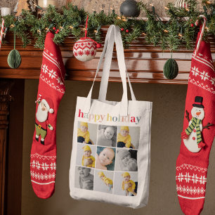 Tote Bag Photo Collage   Colorful Happy Holiday