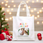 Tote Bag Photo collage noël arc-en-ciel coloré ho brillant<br><div class="desc">Collage photo noël arc-en-ciel bande coloré tout est lumineux amusant collection de vacances en famille.</div>