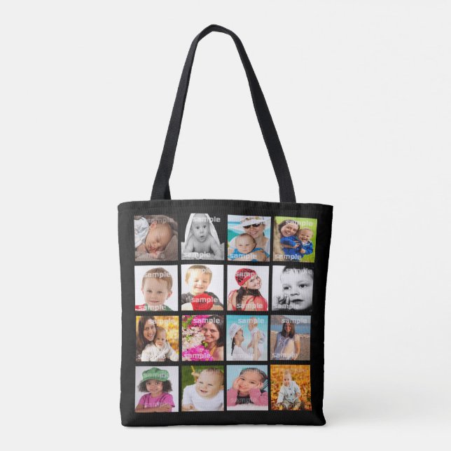 Tote Bag Photo Collage personnalisé unique (Dos)
