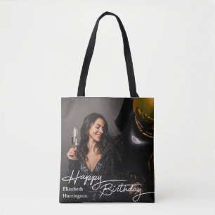 Tote Bag Photo d'anniversaire simple et élégante