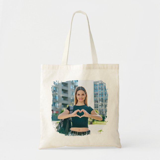 Tote Bag Photo de bordure grunge moderne (Devant)