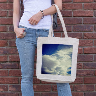 Tote Bag Photo de Carré Blue Sky Style Vintage personnalisé