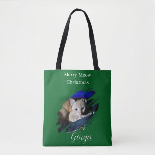 Tote Bag Photo de chat orange avec texte personnalisable