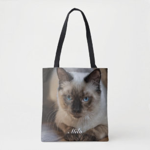 Tote Bag Photo de chat Ragdoll personnalisé avec nom