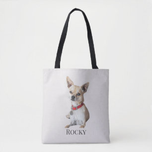 Tote Bag Photo de chien personnalisé   Nom de l'animal de c