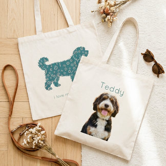 Tote Bag Photo de chien personnalisé & nom personnalisé Mam