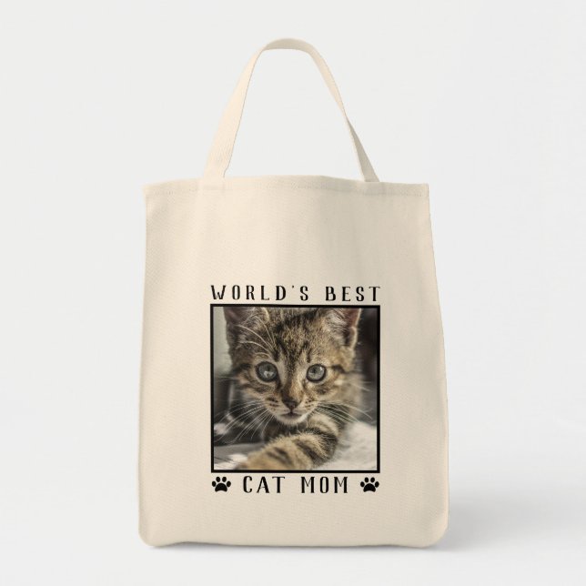 Tote Bag Photo de compagnie de chat avec empreintes de patt (Devant)