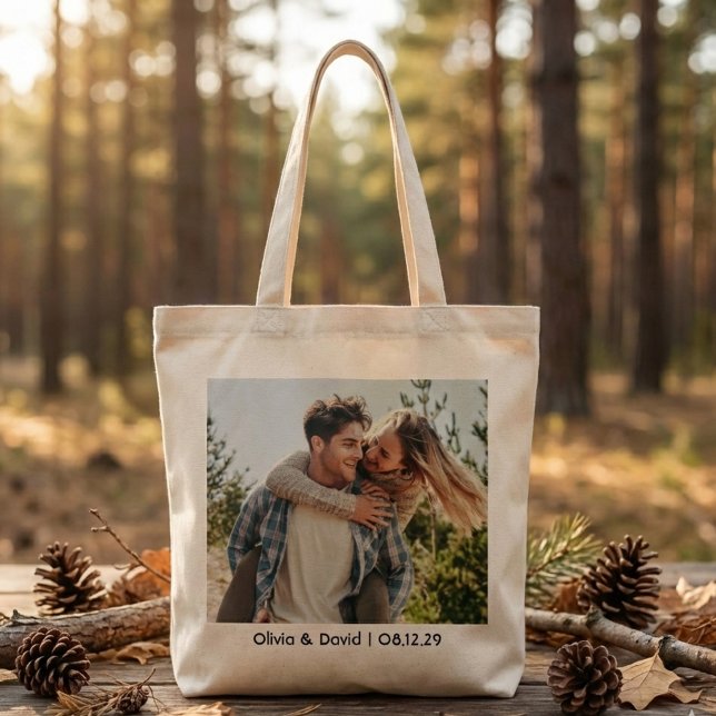 Tote Bag Photo de couple de mariage heureux (Créateur téléchargé)