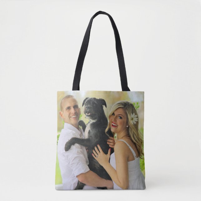 Tote Bag Photo De Famille Avec Modèle De Chien (Devant)