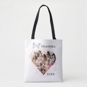 Tote Bag Photo de famille Meilleure grand-mère Jamais forme